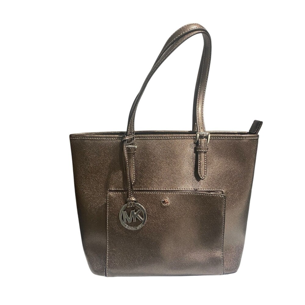 Michael Kors Jet Set Tote Medium Brown Leather Shoulder Bag - Picture 15 of 15